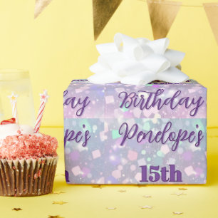 Personalisierte Pastell-Schimmer-Geburtstagsfeier Geschenkpapier