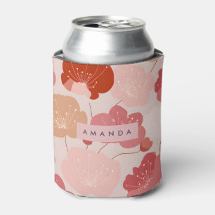 Personalisierte Pastell-Warme Retro-Blumen-Ästheti Dosenkühler