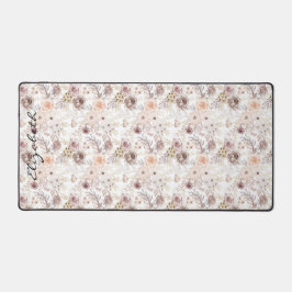 Personalisierte Pastell Wasserfarbe Farbige Rose Schreibtischunterlage