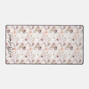 Personalisierte Pastell Wasserfarbe Farbige Rose Schreibtischunterlage