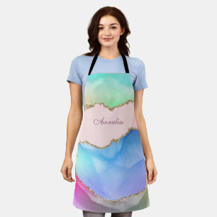 Personalisierte Pastell Watercolor Agate Schürze