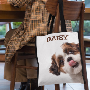 Personalisierte Pastellbraune Hund-Foto-Tasche