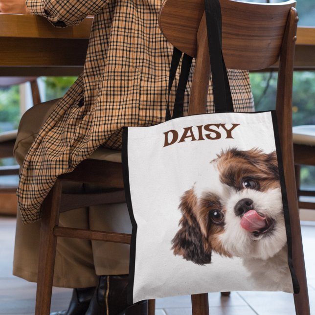 Personalisierte Pastellbraune Hund-Foto-Tasche (Von Creator hochgeladen)