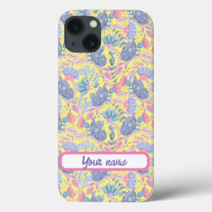Personalisierte Pastellfarben - Vögel und Blume Case-Mate iPhone Hülle