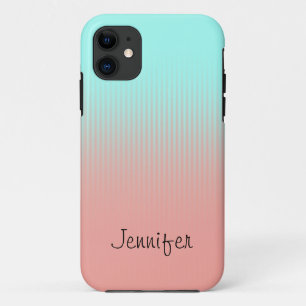 Personalisierte Pastellkoralle und türkisfarbene S Case-Mate iPhone Hülle