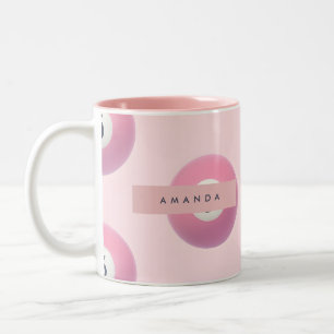 Personalisierte Pastellpink Nummer 5 Billard Ball Zweifarbige Tasse