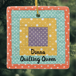 Personalisierte Patchwork-Quilting-Nähen Keramikornament