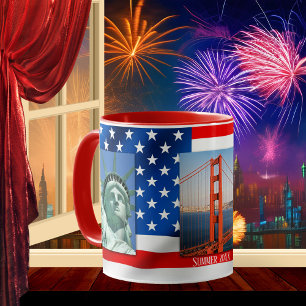 Personalisierte Patriot USA Flag Foto Tasse