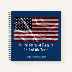Personalisierte Patriotic USA Flag Red White and B Notizbuch