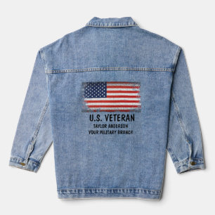 Personalisierte patriotische amerikanische Flagge Jeansjacke
