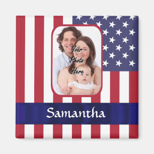 Personalisierte patriotische amerikanische Flagge Magnet