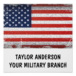 Personalisierte patriotische amerikanische Flagge Poster