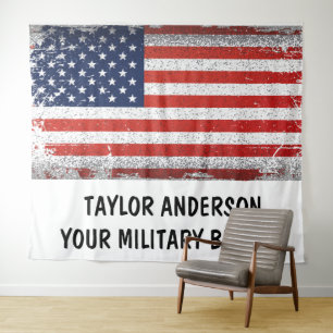 Personalisierte patriotische amerikanische Flagge Wandteppich