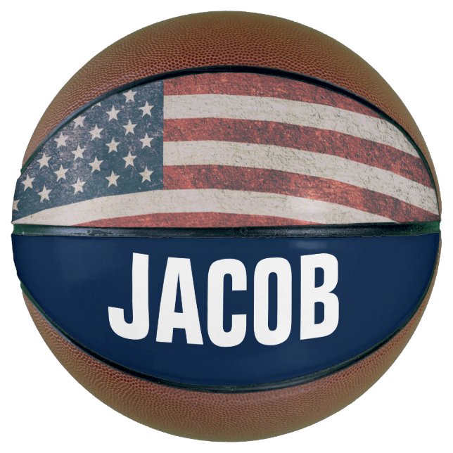 Personalisierte PATRIOTISCHE Basketball (Vorderseite)