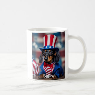 Personalisierte patriotische Dackel Tasse