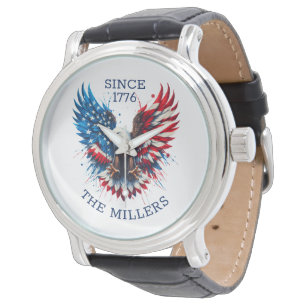 Personalisierte Patriotische Farben Amerika kühne  Armbanduhr