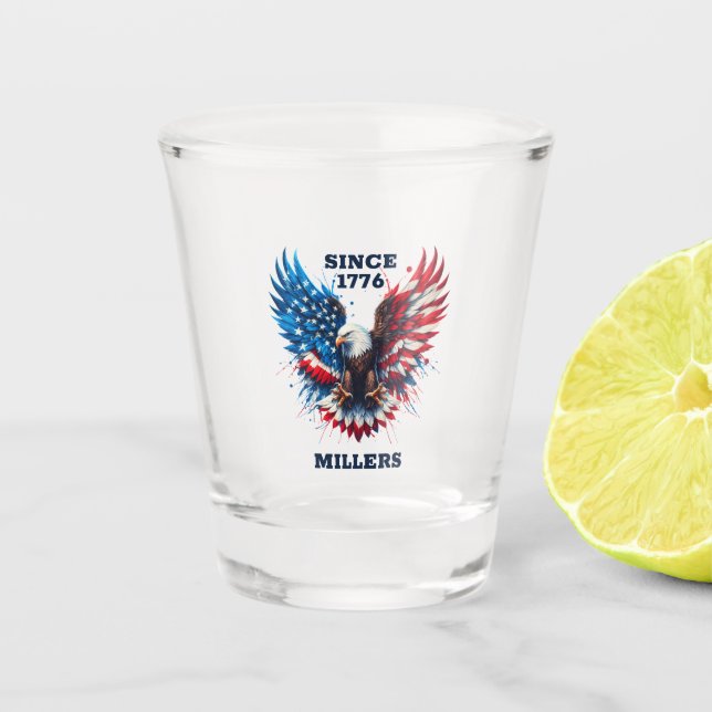 Personalisierte Patriotische Farben Amerika kühne  Schnapsglas (Vorderseite)