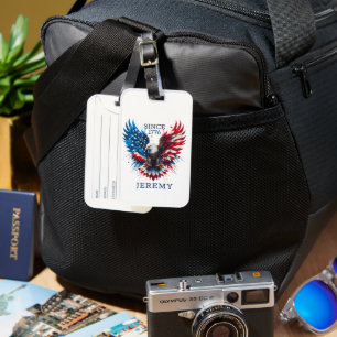 Personalisierte patriotische Farben Amerika Starke Gepäckanhänger