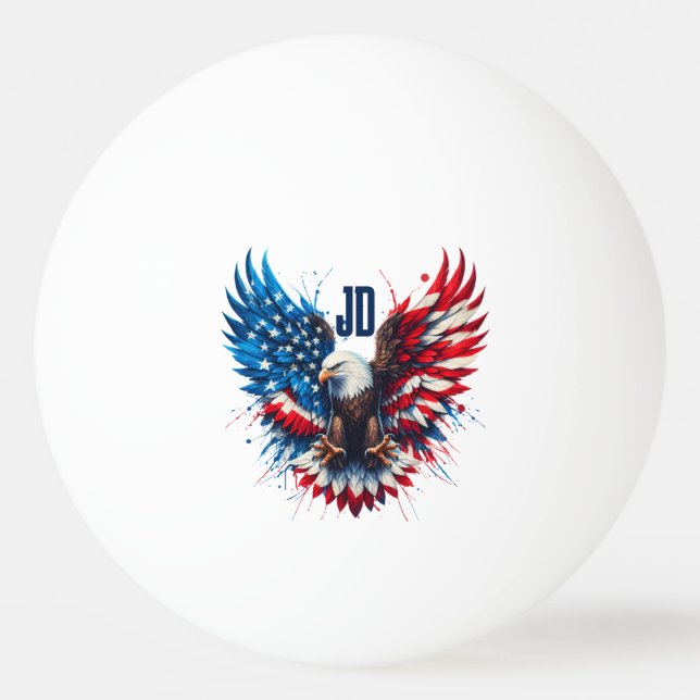 Personalisierte patriotische Farben Amerika Starke Tischtennisball (Vorderseite)