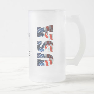 PERSONALISIERTE patriotische mattierte Bier-Tasse Mattglas Bierglas