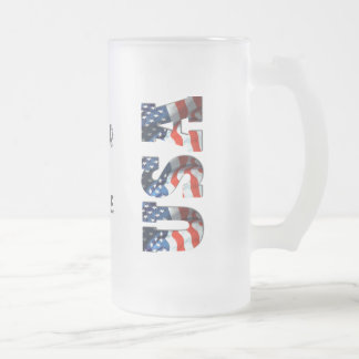 PERSONALISIERTE patriotische mattierte Bier-Tasse Mattglas Bierglas