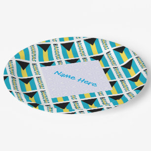 Personalisierte patriotische Party-Teller Bahamas Pappteller