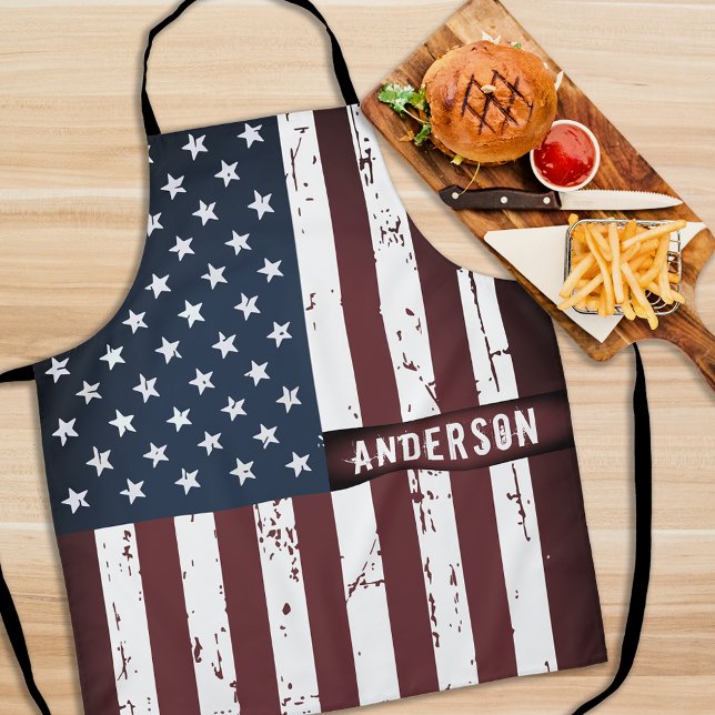 Personalisierte patriotische Sterne Streifen Ameri Schürze (Von Creator hochgeladen)