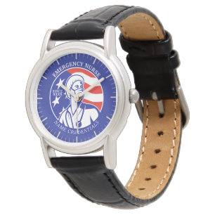 Personalisierte patriotische USA-Flagge RN examini Armbanduhr