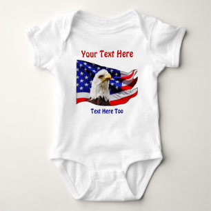 Personalisierte patriotische zusammenpassende baby strampler