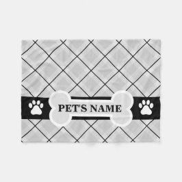 Personalisierte Paw-Druck- und Knochenkleber Fleecedecke