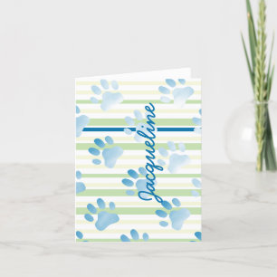 Personalisierte Paw-Druckfarben-Blank-Inside-Note-
