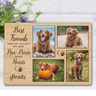 Personalisierte Paw Prints Hunde-Memorial 4 Foto Fotoplatte