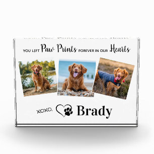 Personalisierte Paw-Prints in unserem Hearts Hund- Fotoblock