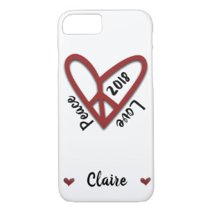 Personalisierte Peace-Liebe Heart iPhone Case