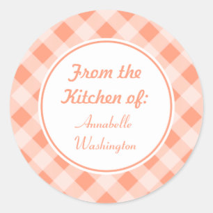 Personalisierte Peach Kitchen Stickers