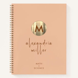 Personalisierte Peach Math und Graph Paper Notizbuch