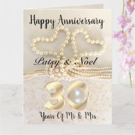 Personalisierte Pearl 30. Wedding Anniversary Card Karte