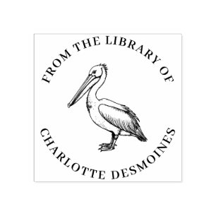 Personalisierte Pelican Book Briefmarke Custom Ex  Gummistempel