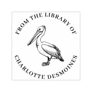 Personalisierte Pelican Book Briefmarke Custom Ex  Permastempel