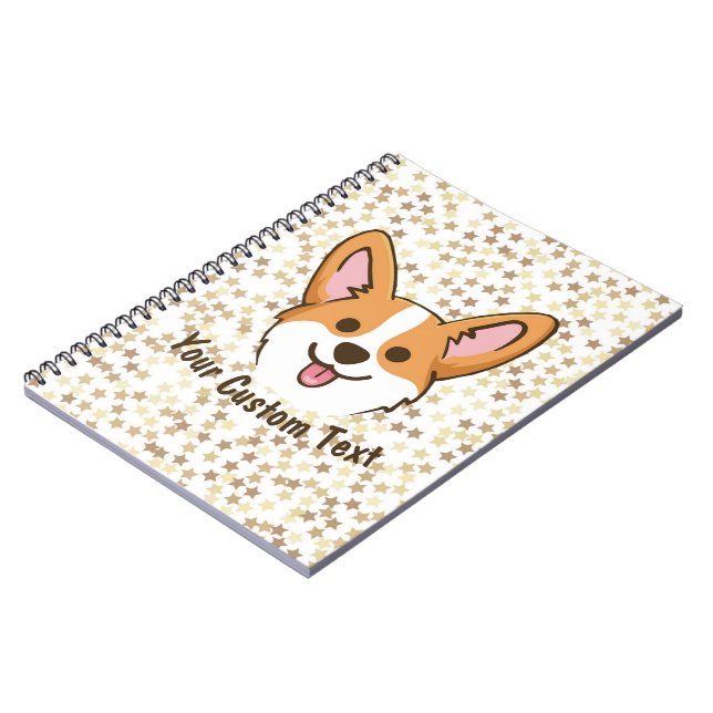 Personalisierte Pembroke Welsh Corgi Welpen Hundes Notizblock (Linke Seite)