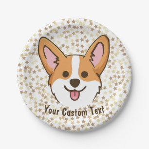 Personalisierte Pembroke Welsh Corgi Welpen Hundes Pappteller