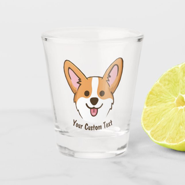 Personalisierte Pembroke Welsh Corgi Welpen Hundes Schnapsglas (Vorderseite)