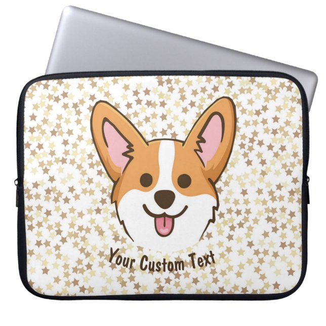 Personalisierte Pembroke Welsh Corgi Welppy Dog St Laptopschutzhülle (Vorderseite)