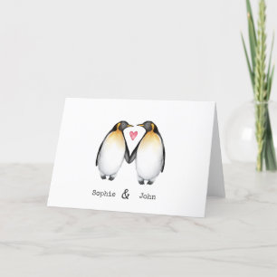 Personalisierte Penguin Valentines Card Feiertagskarte