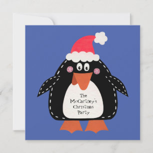 Personalisierte Penguin Weihnachten Party Einladun