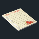 Personalisierte Pepperoni Pizza Slice zu tun Liste Notizblock<br><div class="desc">Das Notizblock-Design im List-Stil zeigt eine originale Marker-Abbildung eines Stück Käse und Pepperoni-Pizza. Personalisieren Sie einfach mit Ihren Informationen. Viele zusätzliche illustrierte Notizblöcke sind auch in diesem Shop erhältlich. Dieses Design ist auch auf anderen Produkten erhältlich. Sehen Sie nicht, wonach Sie suchen? Brauchen Sie Hilfe bei der Anpassung? Kontaktieren Sie...</div>