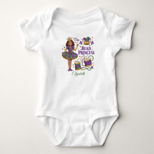 Personalisierte Perlenprinzessin - Mardi Gras Baby Strampler
