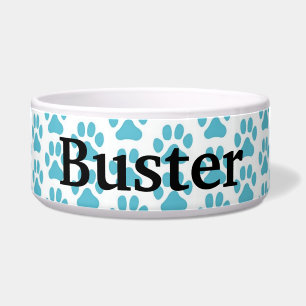 Personalisierte Pet Food Bowl - Blue Pawprints Napf