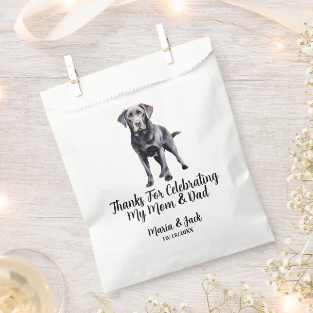 Personalisierte Pet-Hochzeit im Black Lab Geschenktütchen (Ausgeschnitten)