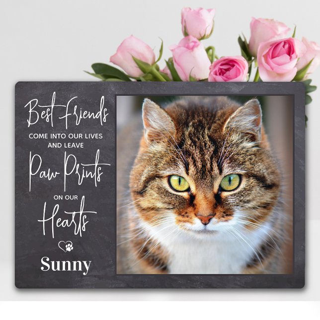 Personalisierte Pet Memorial Paw druckt Cat-Foto Fotoplatte (Von Creator hochgeladen)